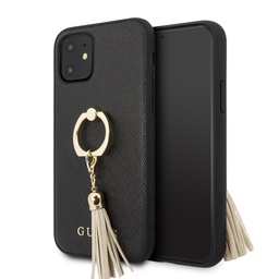 [GUHCN58RSSABK] GUESS carcasa 'SAFFIANO' IPhone 11 PRO NEGRO con anillo